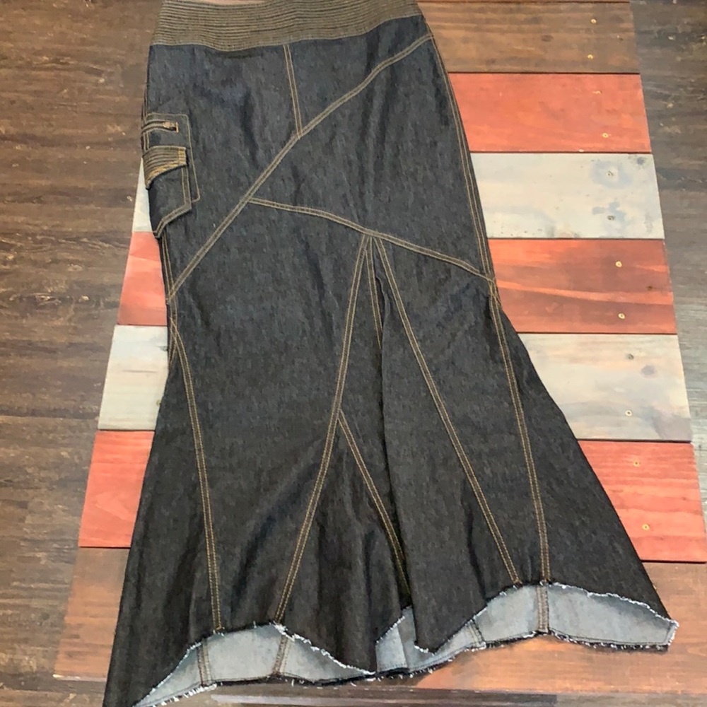 Bisou Bisou Dark Denim Mermaid Skirt Size 2